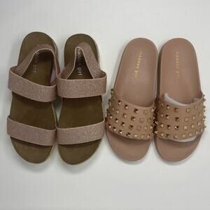 Madden Girl Glitter Sandals and NEW Studded slides 8.5